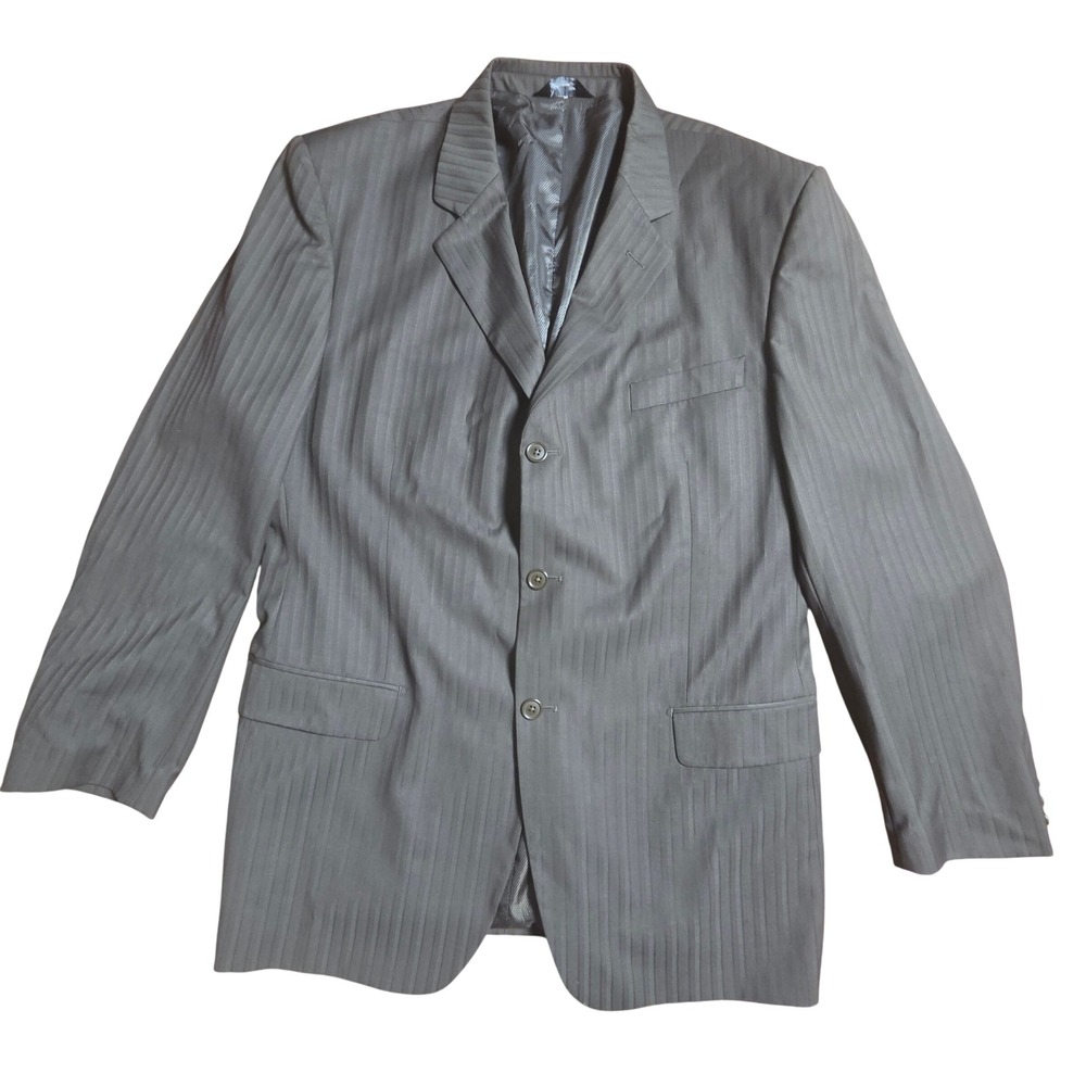 Vivaldi Mens Super 150s Rayon Blend Hand Tailored Suit Jacket 48L Corpcore
